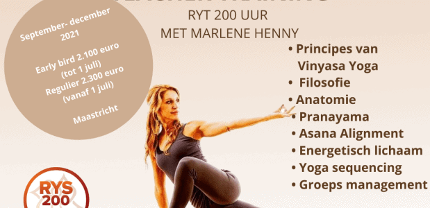 Vinyasa Yoga Teacher Training RYT 200 uur Vinyasa Yoga Teacher Training Marlene Henny