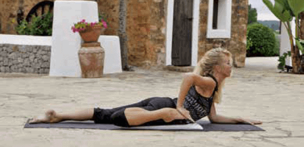 2. Ardha Bekhasana (Halve kikker) Rugoefening