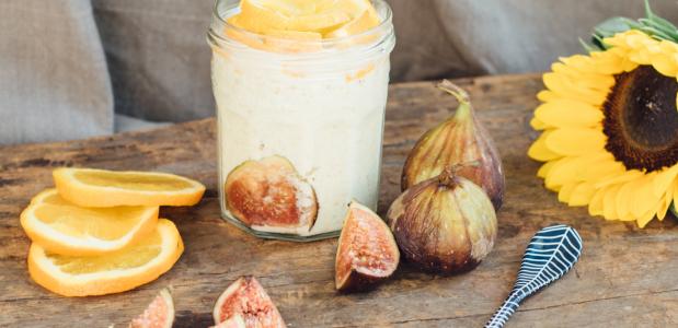 Sinaasappel Bircher muesli met vijg - Lisa Goes Vegan