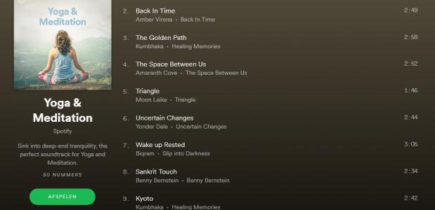 yoga, afspeellijsten, muziek, spotify